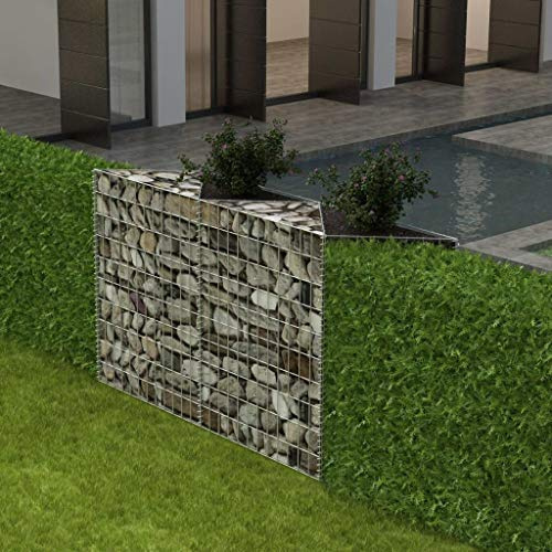 Juroupi Gabion Basket Galvanised Steel 120x30x100 cm,Gabion Wall,Gabion Basket,Retaining Wall Mesh for Stone Gabion Baskets,Garden Décor