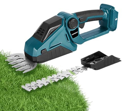 Yofidra Akku Heckenschere & Grasschere, Gartenschere Akku Batterie Nicht im, 2-in-1 Strauchschere mit Bürstenloser Motor, Heckenschere Elektrische 90° Verstellbarer Kopf für Garten und Hecken