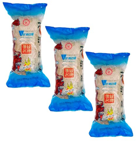 Vermicelli Fideos Cristal 100 g Fideos de Arroz para Cocina Asiática Wok Sopas Ensaladas y Rollitos