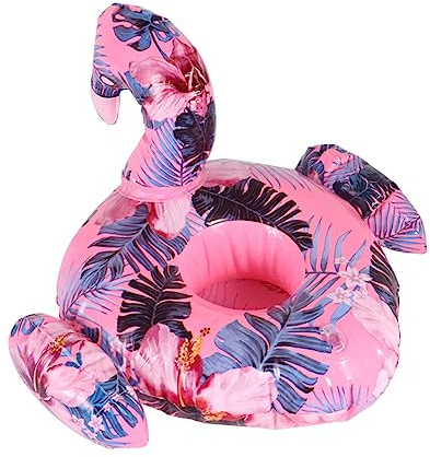 Milisten Aufblasbarer Flamingo-getränkehalter zum Schwimmen Bierflaschenhalter für Wasser Leichtes PVC-Material Lustiges Flamingo-Design Einfach Aufzublasen Entleeren Zufällige Farbe