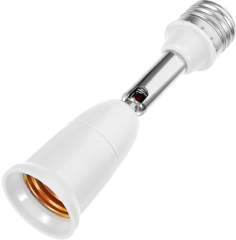 Hoement Adattatore Lampadina E27 Testa Snodata 360 Gradi, Estensione Lampada Flessibile in Abs per Facile Regolazione della Direzione della Luce