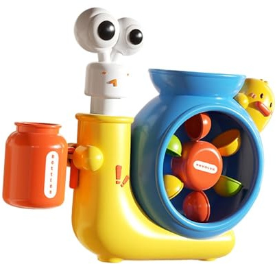 F Fityle Jouet de Bain pour bébé, arroseur d'eau avec gobelet d'arrosage, Ornement Amusant, éclaboussures de Bain avec ventouses pour Douche, Salle de, Bleu