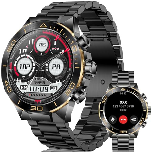 Smartwatch Uomo, 1.43 Orologio Smartwatch con Effettua o Risposta Chiamate, 130+ Sportive Smart Watch con Contapassi, Sonno/Cardiofrequenzimetro, IP68 Impermeabile Fitness Tracker per iOS Android