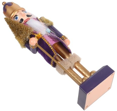 STOBAZA Purple Christmas Nutcracker Soldier Ornament Small Lifelike Nutcracker Figurine for Desktop and Table Centerpiece Reusable Holiday Collectible Decoration for Xmas Tree and Seasonal