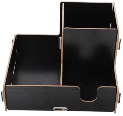 DIYEAH Portabicchieri in Legno con Scomparti per Bicchieri Usa e Getta Porta Cannuccia e Coperchi Organizer Stabile e Sicuro per Caffetterie e Casa per Bevande Calde e Fredde