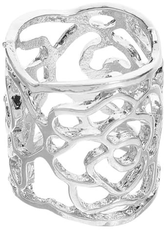 minkissy Hollow Rose Scarf Buckle Silver Scarf Ring Clip for Women Girls Silk Pin Shawl Clasp Holder Decoration Accessory 2. 70x2. 70x2. 10cm