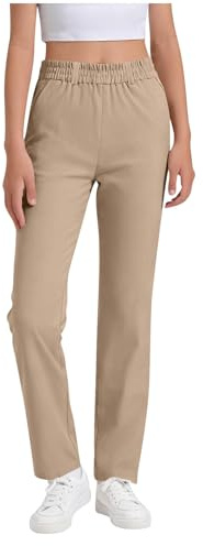 Kids Straight Leg Golf Pants Stretchy Casual Elastic Waist School Uniform Pants with Pockets for Boys Girls 5-16 Years