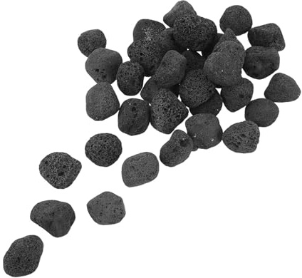 GARIOUANS Lavasteine 1200g Natürliche Schwarze Vulkansteine 3-5cm Kaminsteine für Feuerstelle Dekorative Garten und Pflanzensteine Wärmespeichernd und Chemikalienfrei