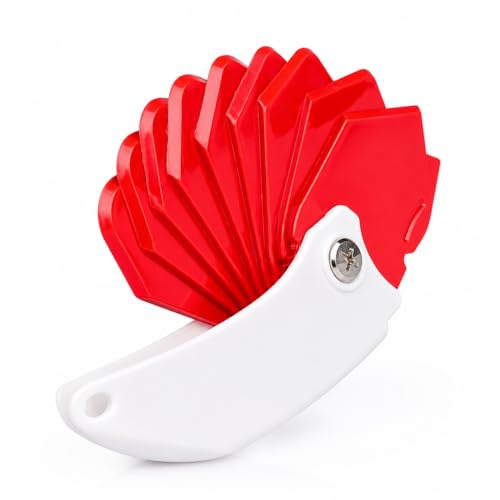 Espátula de calafateo roja 9 en 1 para puerta y ventana (15 x 4 cm / 5.91in | Herramienta de calafateo multiusos 9 en 1, PP, herramienta plegable de costura suave, con diferentes cabezales y ángulos de