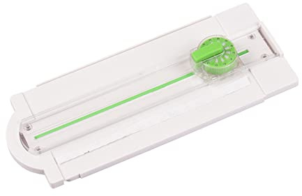 Dioche 12 i 1 Mini Papperstrimmer - Roterande Skärare med 12 Unika Former för Hantverk, Foton och Scrapbooking - Säker Design med Mätlinjaler, Kompakt och Hållbar