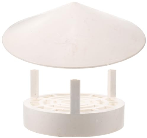 Toyvian Chapeau de Pluie PVC 250 MM pour Cheminée Protection Anti-Pluie et Anti-Débris, Couvre Conduit de Toiture Blanc Grille Anti-Oiseaux