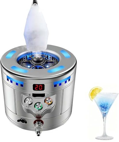 Macchina for ghiaccio secco e glassa in vetro da 25 W, acciaio inossidabile, raffredda fino a -42°C in soli 8 secondi, produce ghiaccio secco in 12-17 secondi, for bar e hotel(Gray)