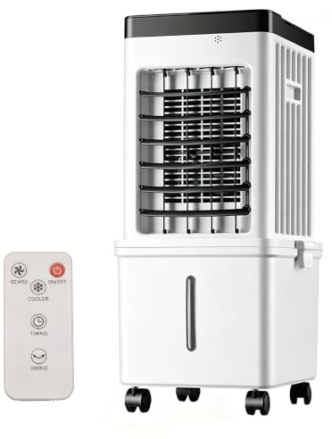 3 in 1 Air Cooling Fan & Humidifier, 60cm Portable Air Cooler, 15L Water Tank, 3 Speeds & 3 Modes, Super Energy Saving, Digital Display, 7.5h Timer, with 4 Wheels & Handle