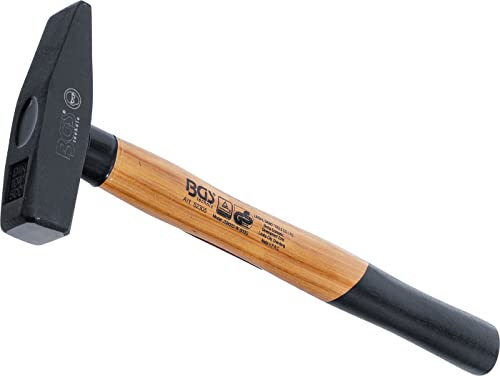 BGS 52305 | Schlosserhammer | Hickory-Stiel | DIN 1041 | 500 g | Länge 330 mm | Stiellänge 300 mm | Werkzeugstahl (C45) | geschmiedet | mit Ringkeil