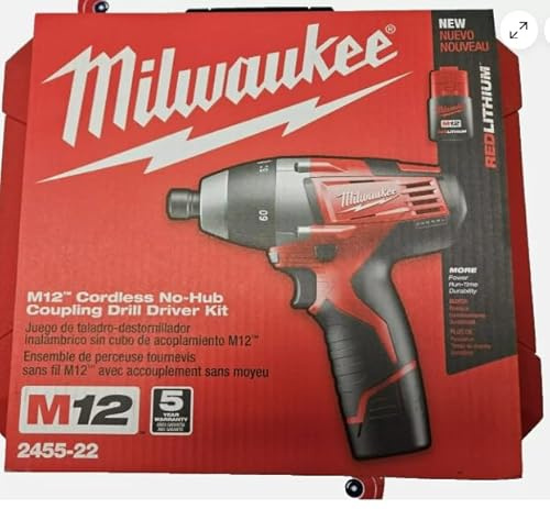 Milwaukee 2455-22 M12 12-Volt Cordless No-Hub Coupling Driver Kit