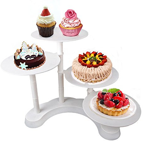 [Golden Tulip®] Tortenständer Présentoir à gâteaux à 4 étages Blanc Ø 27,5 cm gâteau de mariage