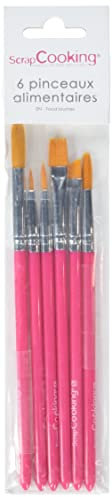 ScrapCooking Juego de 6 Pinceles para Alimentos, Rose, 23 x 5 x 0.7 cm, 6