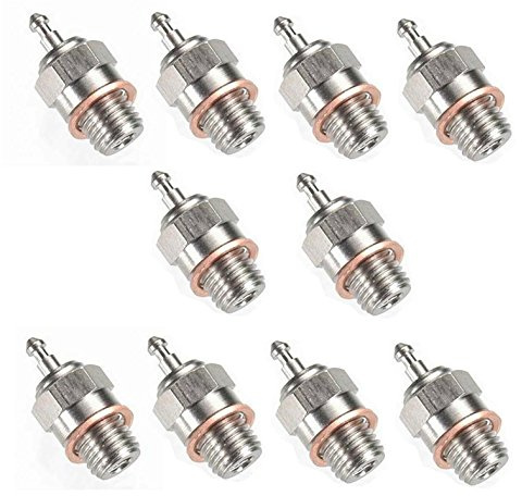 Rcmodelpart Spark Glow Plug Glow-plug No.4 N4 Hot 70117 for RC HSP Nitro Engines Car Truck Traxxas (pck of 10 pcs)