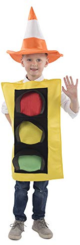 Dress Up America Unisex Kinder Sicherheits-Kegelhut-Größe Kleinkind 4 und Klein (3-6 Jahre) Ampelkostüm und Sicherheitskegelhut, Multi, (Taille: 66-76, Höhe: 91-144 cm)