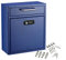 AdirOffice Ultimate Drop Box Wall-Mounted Mailbox - Hanging Secured Postbox - Durable Spacious Key or Combination Lock Box Perfect for After Hours Deposits Payments Key and Letter Drops (Medium, Blue)