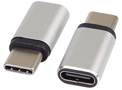 PremiumCord Adaptador USB-C Hembra a USB-C Macho Que Evita la destrucción de Conectores, Plateado
