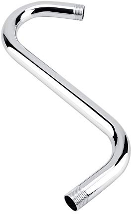 Oumefar Shower Arm Shower Head Arm Curved S Neck Durable 8 Inch 201 Stainless Steel for Shower Heads Fixed Bathroom Accessory