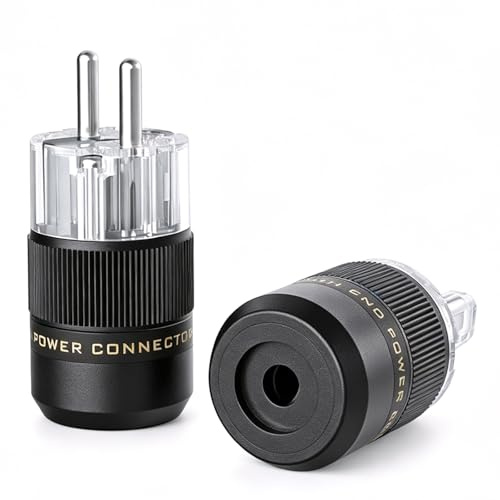P078TER/C078T HiFi High-End Schuko Stecker 1 Paar | AC 16A 250V, EU Stecker, Rhodiniert, 2 Polig, Für DIY Audiophil-Netzkabel