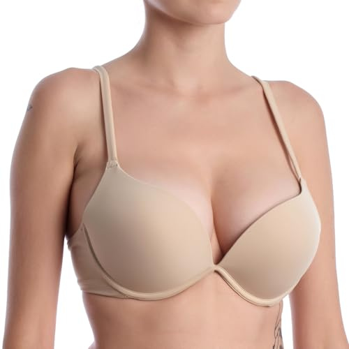 LORMAR Push Up BH med förformade koppar och graderad konst. Miranda, Naken, 75B