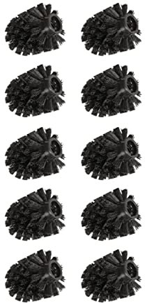 WENKO Ersatzbürstenkopf WC-Bürste schwarz 10er Set für Toilette strapazierfähige Borsten Kunststoff Ø 8 cm für alle WC-Garnituren Badzimmer