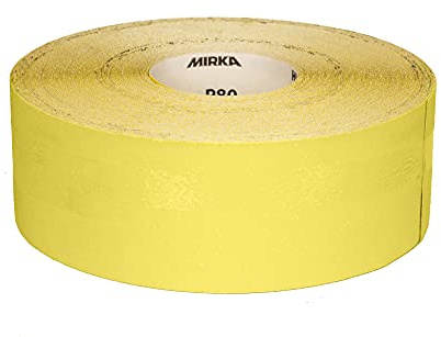 Mirka Yellow Schleifpapier Schleifrolle / 100mm x 50m / P60 /Schleifen von Hartholz, Weichholz, Farbe, Spachtel, Kunststoff / 1 Rolle