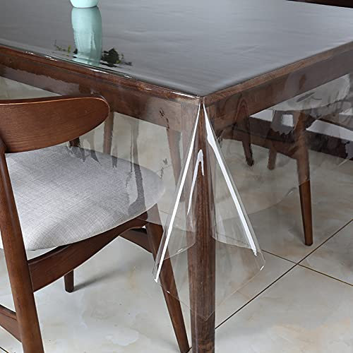 LLPEIJIE026 Glasklar Tischfolie Tischdecke Transparent Durchsichtig Abwaschbar Garten-Tischdecke Tischschutz-Folie,PVC Plastik-Tischdecken,0,3 mm Dicke,für Garten,Outdoor (137x180cm)