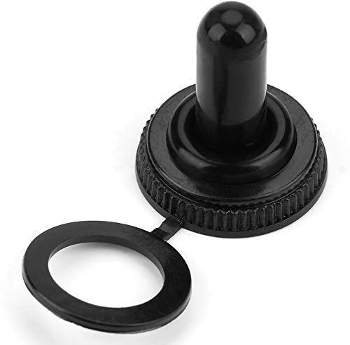 20 Pièces 12mm Capuchon D'interrupteur à Bascule, Capuchon en Caoutchouc étanche Couvercle de Botte Capuchon en Caoutchouc Noir Bouton Chapeau Joint Couvercle Anti poussière