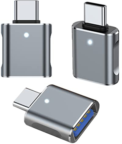 Mepsies USB C Adapter 3 Stück, USB C auf USB 3.0 OTG Adapter, Grau | Kompatibel mit MacBook Pro iPhone 17/16/15 iPad Samsung Galaxy S25 S24 S23 A56 A16 A36 Typ-C Handys Tablets Laptops und Mehr