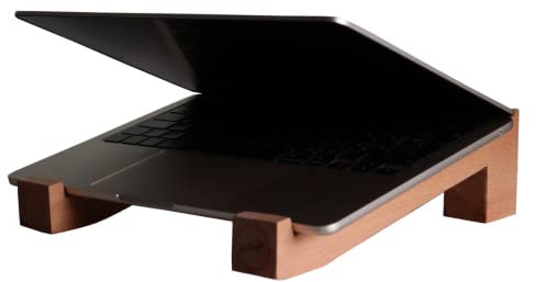 E-Craftr Laptopständer aus Holz | Laptop Erhöhung aus Holz | Natur Buche Baum Laptop Ständer | Computer Ständer Holz | Tragbar und Leicht | Ergonomischer Computer Notebook Ständer Halter
