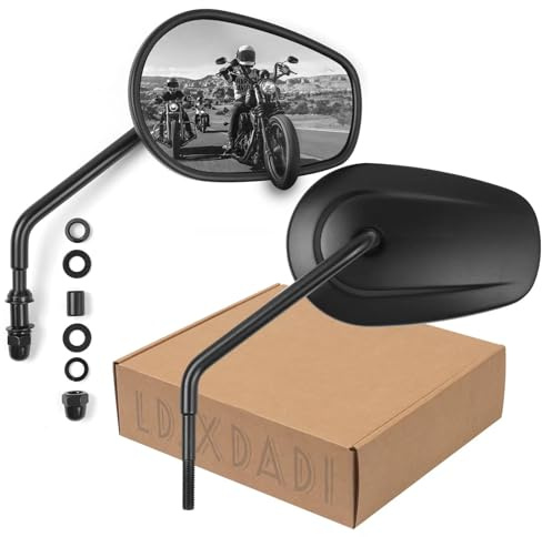 LDJXDADI Black Sportster Mirrors for Road King Street Electra Glide Dyna Softail Road Glide Motorcycle Rearview 1982-2019 2020 2021 2022 2023, LD-023