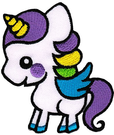 Einhorn Flügel Lila Aufnäher zum aufbügeln oder aufnähen Bügelbild Aufbügler für Kleidung gestickter Bügelpatch Applikation Patch Größe 6,7 x 7,8 cm