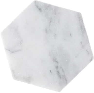 ABOOFAN 1 Pc sottobicchieri in ceramica di marmo sottobicchieri portabicchieri utensili da cucina tappetino per tazza sottobicchiere creativo Moda Cuscinetti isolanti bianca