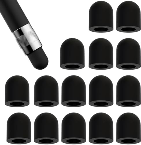 Ersatzspitze - 15 Stück Stylus Pen Ersatzspitzen Tablet Stift Gummispitze Touchscreen Stift Spitzen Ersatzstiftspitzen für Touchpen (Außendurchmesser 6mm, Innendurchmesser 3,6 mm) (A)