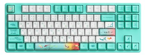 Akko QMK TKL Clavier de jeu mécanique filaire avec rétroéclairage RVB et remplaçable à chaud NKRO Rollover, 5087S Monet's Pond Clavier de jeu pour Mac & Win (Akko V3 Pro Cream Yellow Switch)