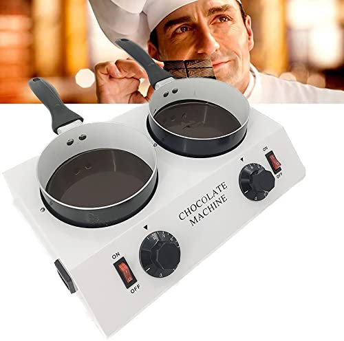 SNBGRYE Scioglitore per Cioccolato A 2 Pentole, Intervallo di Temperatura 30-85 ℃, Set per Fonduta Riscaldante per Cioccolato da 40 W, Dessert al Cioccolato Fai-da-Te, capacità 2 kg