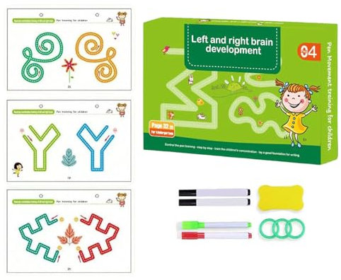 Scribble Smart Workbook, Fast-Track Young Minds, Scribblesmart Workbook, Little Curious Minds Scribblesmart, montesori wisch und weg buch, Wiederverwendbar Handschrift Nachziehen für Kinder (Level 4)