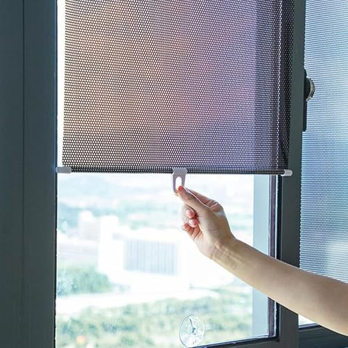 VSHENG Tenda Oscurante con Ventose Interni Tende A Rullo Temporaneo Portatile Isolate Termicamente Tenda Coprifinestra per Stanze, Salotto, Cucina, Auto Tenda per La Privacy(40x125cm)