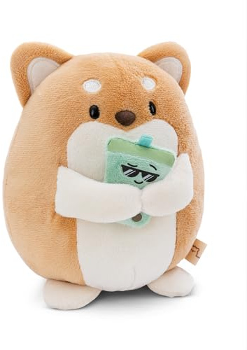 NICI MYMOCHI Kuscheltier Hund Hiro 27cm mit Bubble Tea beige - Stofftier aus weichem Plüsch, niedliches Plüschtier zum Kuscheln und Spielen, für Kinder & Erwachsene, tolle Geschenkidee - 61158