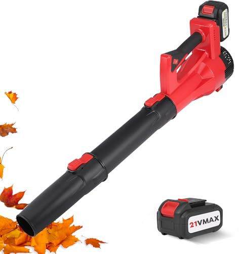 Cordless Leaf Blower, Electric Handheld Blower with 20V Battery 6 Speed Modes, 180 km/h Strong wind Speed,1.5KG Lightweight Design & Detachable Tubes, for Lawn Yard Garage Patio Dust Leaf Snow Blowing