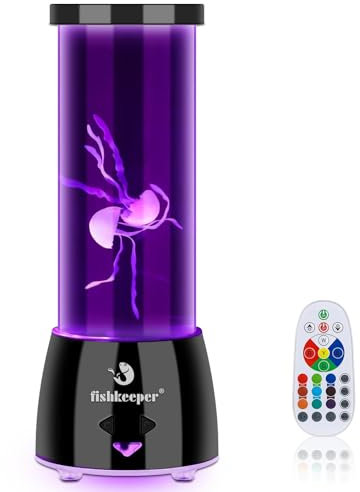 fishkeeper Quallen Lampe Lavalampe, 12 Farben Jellyfish Lamp, Fantasy Schwebende Quallen Lampe für Home Office, Geeignet für Kinder, Jugendliche, Frauen Geburtstag Geschenk Luminous Lava Lampen