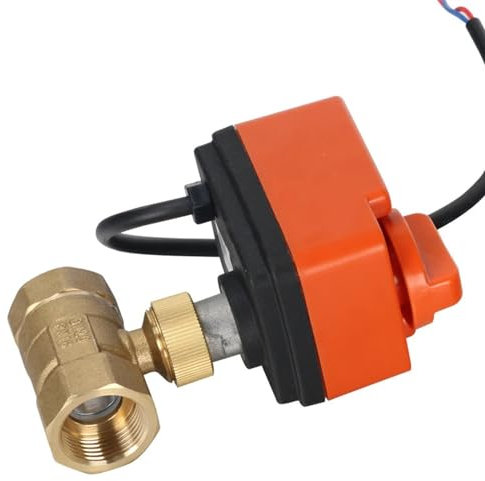 DNMBVQJB 1/2 3/4 1 2 Messing Elektrische Kugelhahn Motorisierte Kugelhahn 2-draht Elektrische Kugelhahn mit Manuelle Schalter(3/4,24VDC)