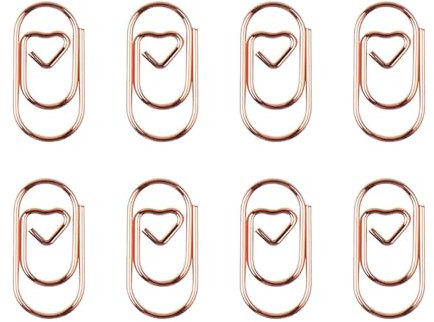 ohodhmnu Büroklammern in Herzform, 80 Stück, bunte Herz-Büroklammern, 20 mm, kleine Metall-Büroklammer, Aktenhalter, Clip, Metall-Lesezeichen