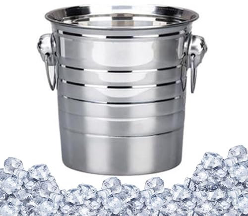 Secchiello Ghiaccio Birra, Secchiello Per Il Ghiaccio In Acciaio, Secchiello Refrigerante Per Champagne, Secchio Ghiaccio Per Bottiglie, Secchiello Portaghiaccio Per Bottiglie Vini Feste Eventi