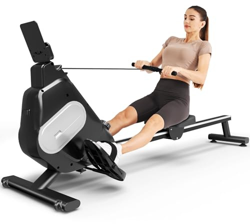 Botifly Vogatore, Vogatore Magnetico a 16 Livelli con Display a LED Rail Scorrevole Silenzioso per Attrezzature di Allenamento Interno Palestra a Casa