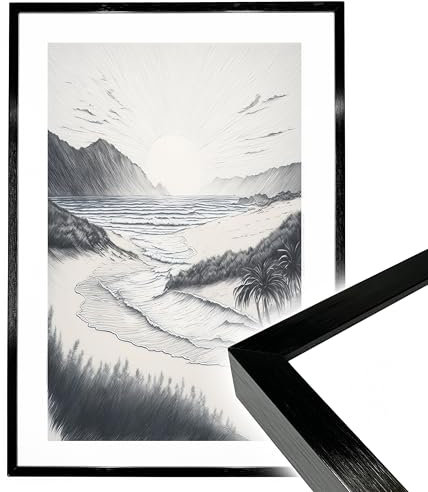 DUOMIO® Bilderrahmen schwarz | Dokumentenrahmen, Metallrahmen, Alu-Bilderrahmen, Aluminium, Picture Frame, Portraitrahmen | zum Stellen & Hängen | bruchsicheres Acrylglas | edel & leicht (Schwarz, A4)